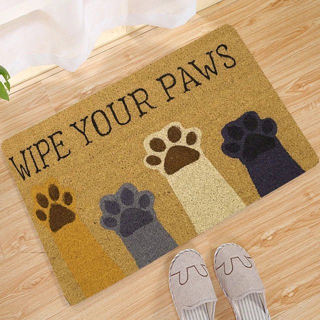 Wipe Your Paws Welcome Mat Soft Non-Slip 3D Decor Print