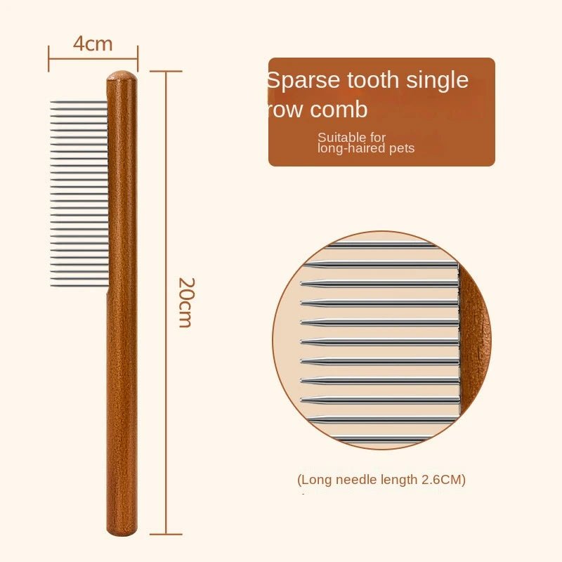 Wooden Cat Comb Pet Hair Remover