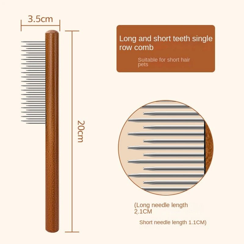 Wooden Cat Comb Pet Hair Remover