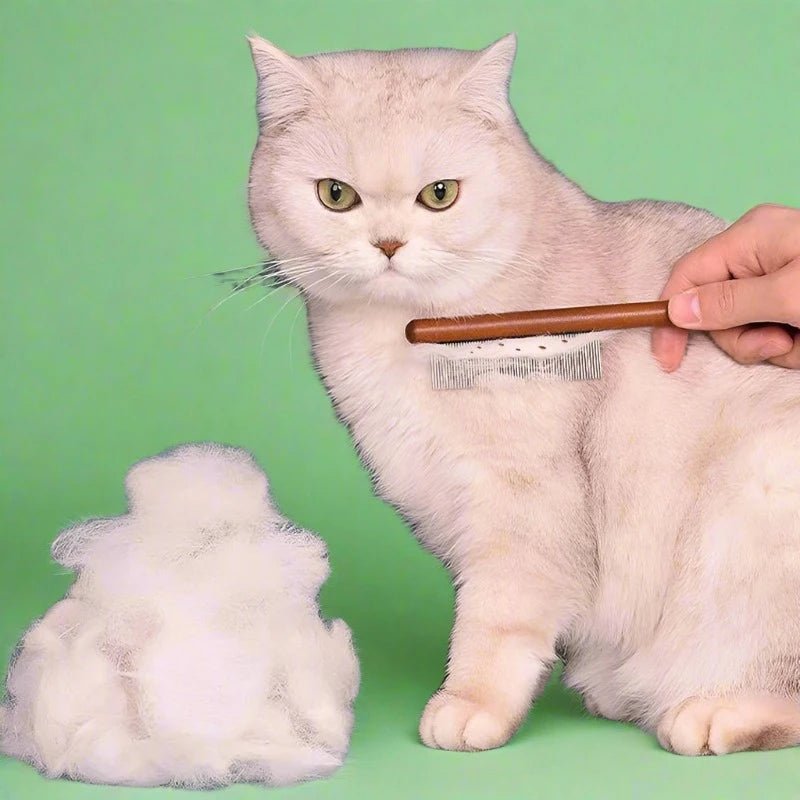 Wooden Cat Comb Pet Hair Remover