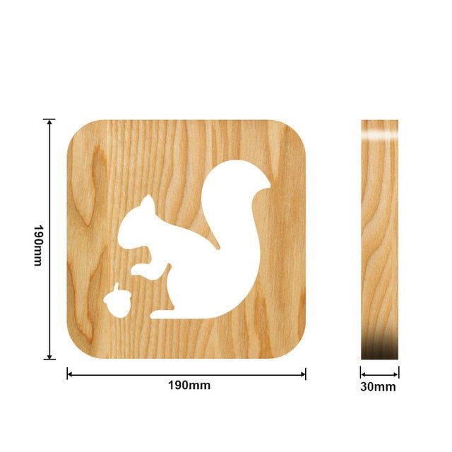 Wooden Paw Animal Night Light 3D Lamp USB Powered Desk Light