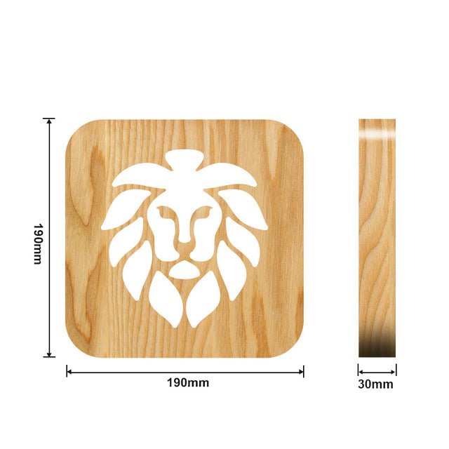 Wooden Paw Animal Night Light 3D Lamp USB Powered Desk Light