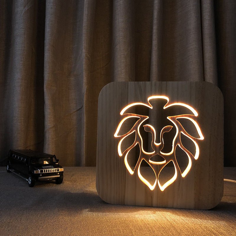 Wooden Paw Animal Night Light 3D Lamp USB Powered Desk Light
