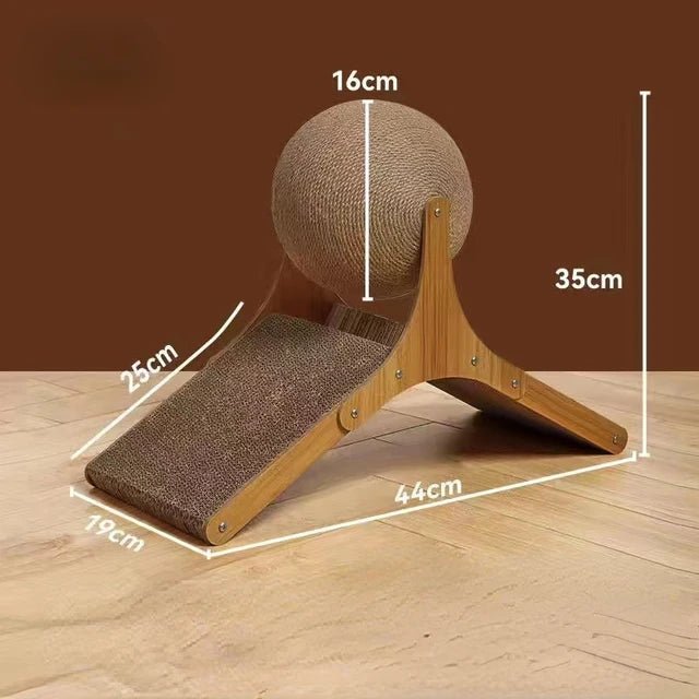 Wooden Rotating Sisal Rope Ball Tower & Climbing Frame