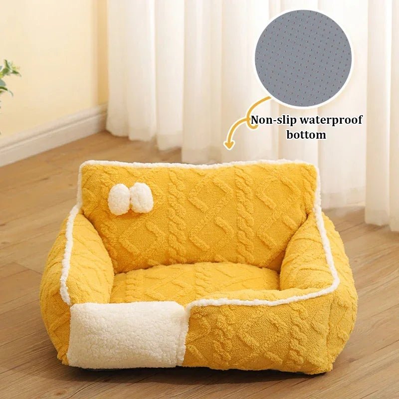 Yellow and White Cat Bed and Sleeping Mat Collection
