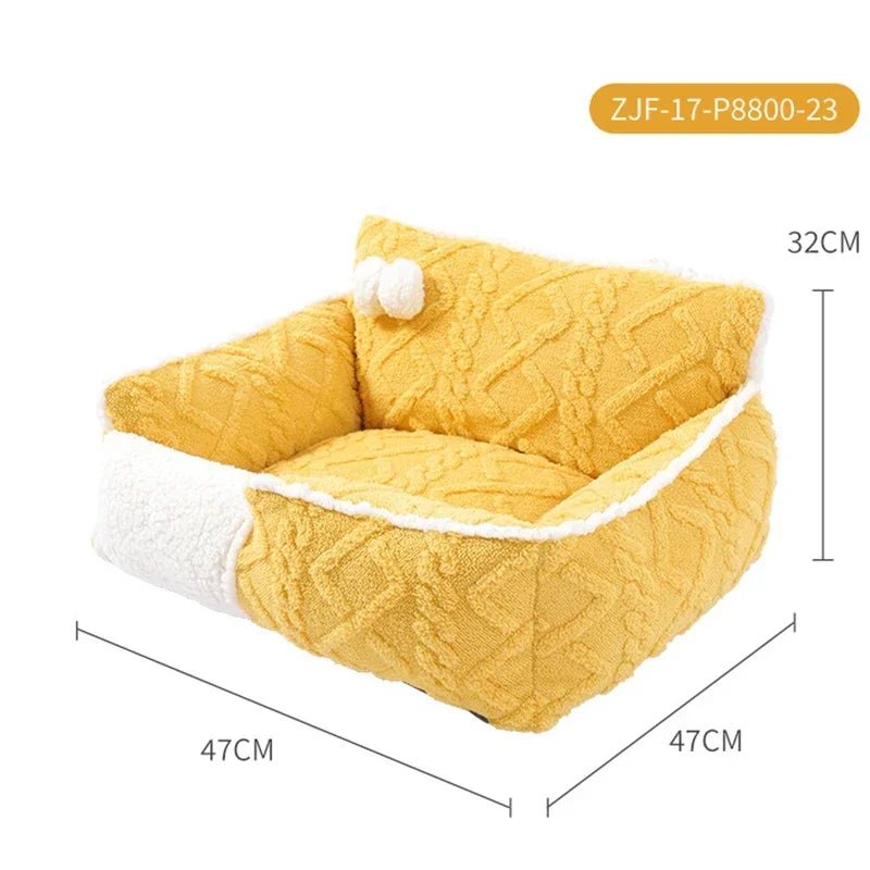 Yellow and White Cat Bed and Sleeping Mat Collection