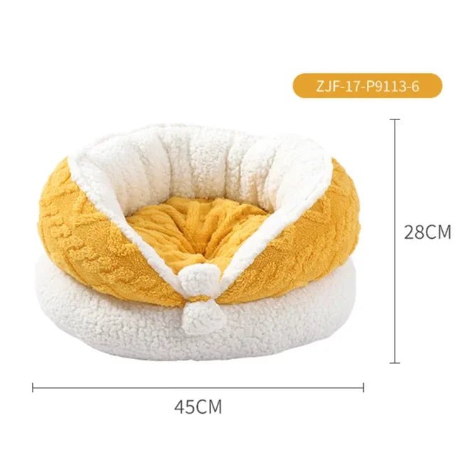 Yellow and White Cat Bed and Sleeping Mat Collection